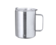 Mug en acier inoxydable à double paroi avec doseur 370ml couleur argenté