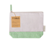 Trousse en coton recyclé avec base et tirette colorées couleur vert
