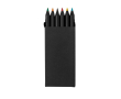 Set de 6 crayons en bois noir dans un étui en carton recyclé couleur noir