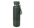 Thermos en inox de 550 ml avec gobelet de 300 ml et dragonne couleur vert