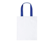 Sac en toile blanche à anses intermédiaires colorées 230g/m² couleur bleu