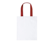 Sac en toile blanche à anses intermédiaires colorées 230g/m² couleur rouge