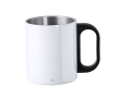 Mug double paroi en inox avec anse en plastique 300ml couleur blanc