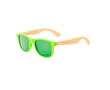 Lunettes de soleil colorées avec branches en bambou UV400 couleur vert clair