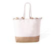 Sac bicolore en coton à longues anses en corde 280g/m² couleur marron