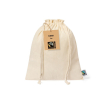 Sac en coton Fairtrade à cordon de serrage 150g/m² couleur naturel