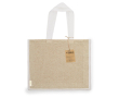 Sac à anses longues en coton recyclé et jute 140g/m² couleur naturel