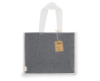 Sac à anses longues en coton recyclé et jute 140g/m² couleur noir
