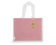 Sac à anses longues en coton recyclé et jute 140g/m² couleur rouge