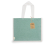 Sac à anses longues en coton recyclé et jute 140g/m² couleur vert