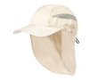 Casquette bicolore en microfibre à élastique et couvre-nuque couleur naturel