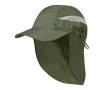 Casquette bicolore en microfibre à élastique et couvre-nuque couleur vert