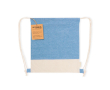 Sac à dos ficelle en coton recyclé bicolore 120g/m² couleur bleu