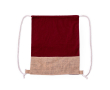 Sac ficelle en 100% coton avec base en jute 120g/m² couleur bordeaux