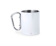 Mug en inox à double paroi avec anse mousqueton 300ml couleur blanc