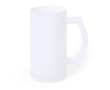 Chope à bière en verre avec fini mat givré 500ml couleur blanc
