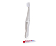 Brosse à dents pliable en fibre de blé avec dentifrice couleur naturel