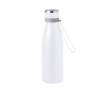 Bouteille en inox double paroi à dragonne en silicone 550ml couleur blanc