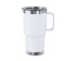 Mug en inox à double paroi avec anse rigide 600ml couleur blanc