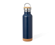 Bouteille en inox double paroi avec anse de transport 650ml couleur bleu marine