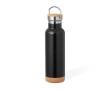 Bouteille en inox double paroi avec anse de transport 650ml couleur noir