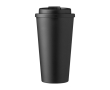 Mug en plastique avec couvercle à vis et ouverture 475ml couleur noir