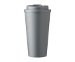Mug en plastique avec couvercle à vis et ouverture 475ml couleur gris