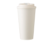Mug en plastique avec couvercle à vis et ouverture 475ml couleur beige