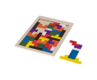 Jeu de puzzle avec 40 pièces en bois colorées couleur marron