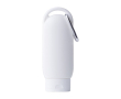 Crème solaire SPF 30 avec mousqueton et bouchon assorti 60ml couleur blanc