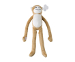Singe en peluche à mains velcro, étiquette personnalisable couleur multicolore