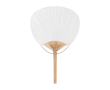 Eventail style Pai Pai avec manche en bambou personnalisable couleur blanc
