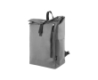 Sac à dos roll-top en polyester, fermeture éclair verticale à l'avant couleur gris
