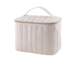 Trousse en coton recyclé et polyester avec fermeture éclair dorée couleur naturel