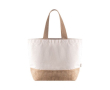 Sac en coton recyclé avec base et poignée en jute 320 g/m2 couleur naturel