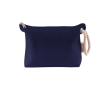 Trousse en coton recyclé avec épaisse poignée en corde 300 g/m2 couleur bleu marine