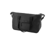 Sac de sport élégant en PU, espace pour chaussures et double poignée couleur noir