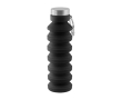 Gourde en silicone avec corps pliable et bouchon en métal 500ml couleur noir
