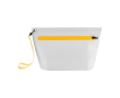 Trousse imperméable en polyester, fermeture éclair et ruban de couleur couleur jaune