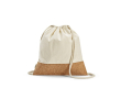 Sac ficelle en coton recyclé à base en liège 180 g/m² couleur naturel