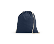 Sac ficelle écologique en coton recyclé et RPET 140 g/m² couleur bleu marine
