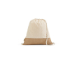Sac ficelle en coton recyclé à base en jute 180 g/m² couleur naturel