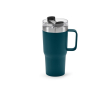 Mug isotherme en inox recyclé à clapet rotatif 490 ml couleur bleu pétrole