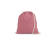 Sac ficelle écologique en coton recyclé et RPET 140 g/m² couleur rose