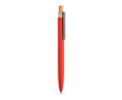 Stylo en aluminium recyclé et RPET à encre bleue Dokumental® couleur rouge