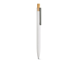 Stylo en aluminium recyclé et RPET à encre bleue Dokumental® couleur blanc
