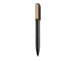 Stylo en aluminium recyclé et bambou encre bleue Dokumental® couleur noir