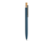 Stylo en aluminium recyclé et RPET à encre bleue Dokumental® couleur bleu marine