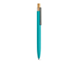 Stylo en aluminium recyclé et RPET à encre bleue Dokumental® couleur cyan