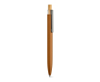 Stylo en aluminium recyclé et RPET à encre bleue Dokumental® couleur camel